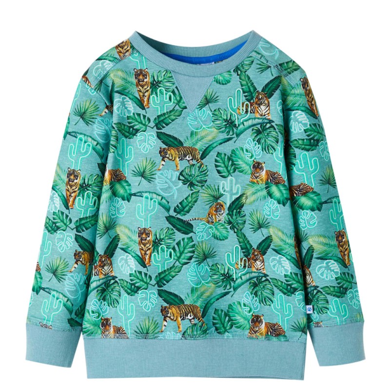 Kinder-Sweatshirt Hellgrün Melange 128 Kinder-Sweatshirt Hellgrün Melange 128