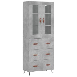 Highboard Betongrau 69,5x34x180 cm Holzwerkstoff
