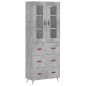 Highboard Betongrau 69,5x34x180 cm Holzwerkstoff Highboard Betongrau 69,5x34x180 cm Holzwerkstoff