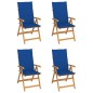 vidaXL Gartenstühle 4 Stk. mit Königsblauen Kissen Massivholz Teak vidaXL Gartenstühle 4 Stk. mit Königsblauen Kissen Massivholz Teak