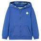 Kinder-Kapuzenpullover mit Reißverschluss Blau Melange 116 Kinder-Kapuzenpullover mit Reißverschluss Blau Melange 116