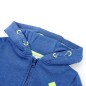 Kinder-Kapuzenpullover mit Reißverschluss Blau Melange 116 Kinder-Kapuzenpullover mit Reißverschluss Blau Melange 116