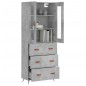 Highboard Betongrau 69,5x34x180 cm Holzwerkstoff Highboard Betongrau 69,5x34x180 cm Holzwerkstoff