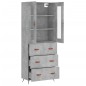 Highboard Betongrau 69,5x34x180 cm Holzwerkstoff Highboard Betongrau 69,5x34x180 cm Holzwerkstoff