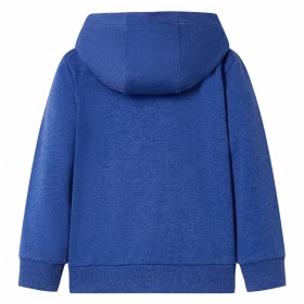 Kinder-Kapuzenpullover mit Reißverschluss Dunkelblau Melange 116