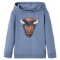 Kinder-Kapuzenpullover Blau Melange 116 Kinder-Kapuzenpullover Blau Melange 116