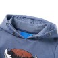 Kinder-Kapuzenpullover Blau Melange 116 Kinder-Kapuzenpullover Blau Melange 116