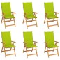 Gartenstühle 6 Stk. mit Hellgrünen Kissen Massivholz Teak Gartenstühle 6 Stk. mit Hellgrünen Kissen Massivholz Teak