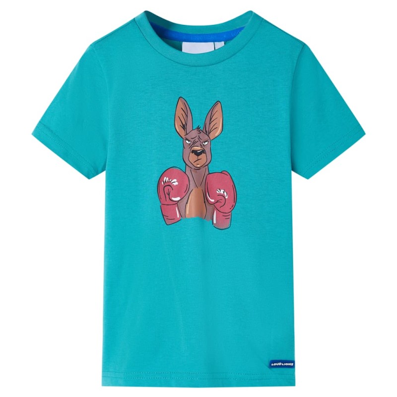 Kinder-Kurzarmshirt Dunkles Minzgrün 128 Kinder-Kurzarmshirt Dunkles Minzgrün 128