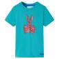 Kinder-Kurzarmshirt Dunkles Minzgrün 128 Kinder-Kurzarmshirt Dunkles Minzgrün 128