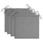 Gartenstühle mit Grauen Kissen 4 Stk. Teak Massivholz Gartenstühle mit Grauen Kissen 4 Stk. Teak Massivholz