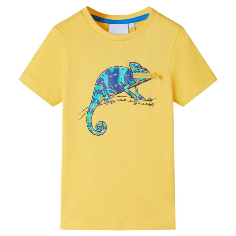 Kinder-Kurzarmshirt Helles Ocker 128 Kinder-Kurzarmshirt Helles Ocker 128
