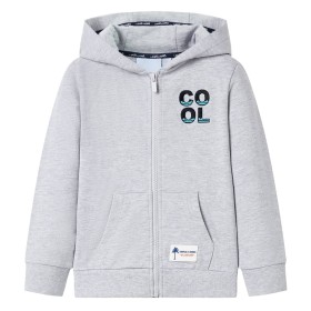 Kinder-Kapuzenpullover mit Reißverschluss Grau 116