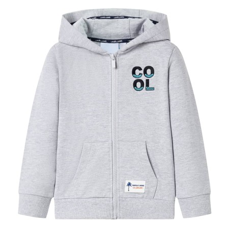 Kinder-Kapuzenpullover mit Reißverschluss Grau 116