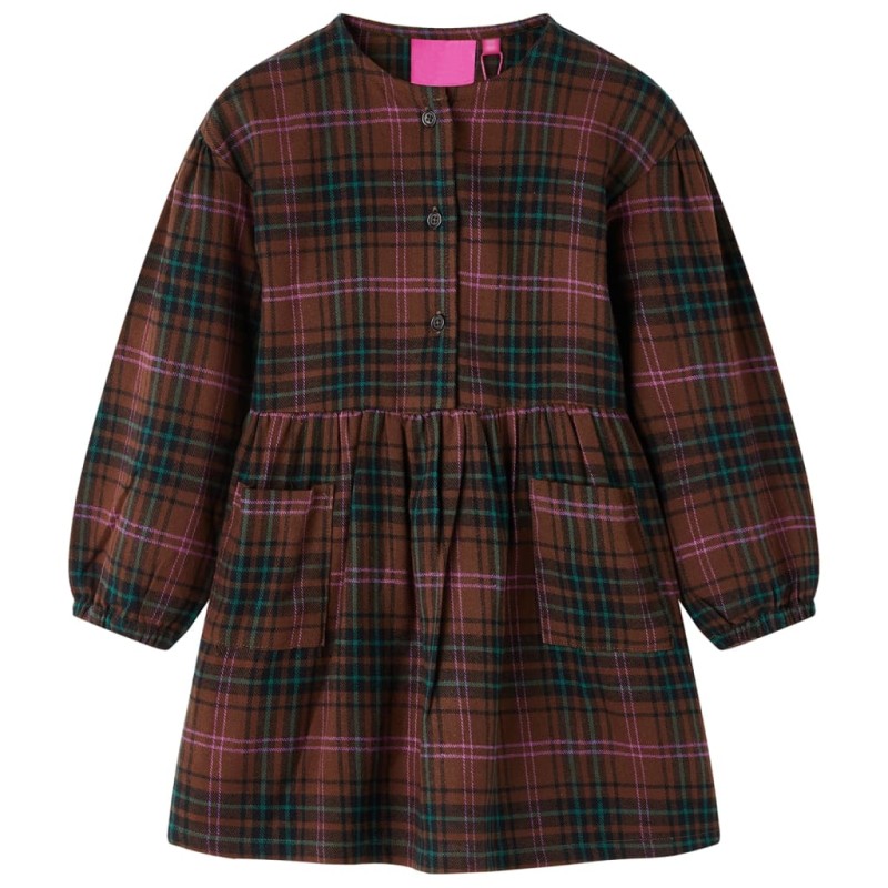 Kinderkleid mit Langen Ärmeln Cognac 104 Kinderkleid mit Langen Ärmeln Cognac 104
