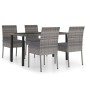 vidaXL 5-tlg. Garten-Essgruppe Poly Rattan Grau vidaXL 5-tlg. Garten-Essgruppe Poly Rattan Grau