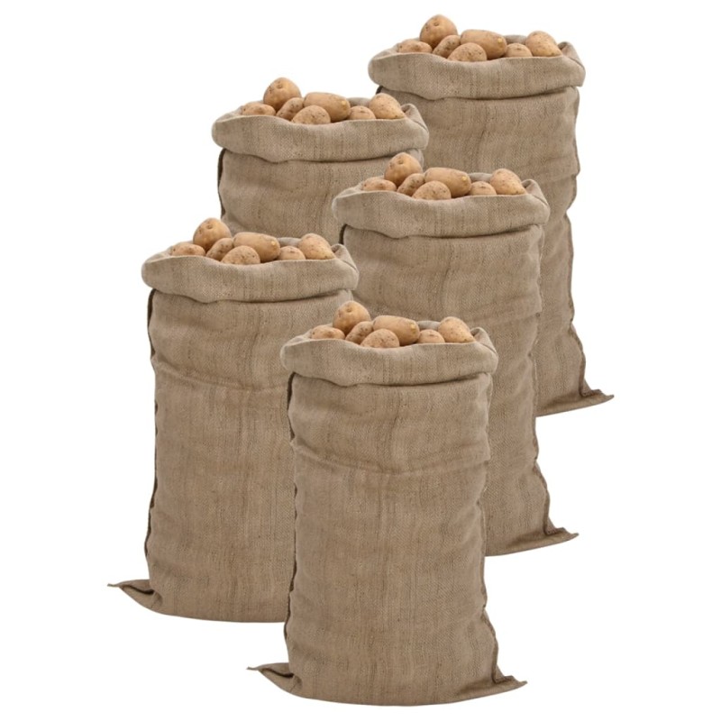 vidaXL Jutesäcke 5 Stk. 65x135 cm 100% Jute 340 g/m² vidaXL Jutesäcke 5 Stk. 65x135 cm 100% Jute 340 g/m²