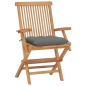 vidaXL Gartenstühle mit Grauen Kissen 4 Stk. Massivholz Teak vidaXL Gartenstühle mit Grauen Kissen 4 Stk. Massivholz Teak