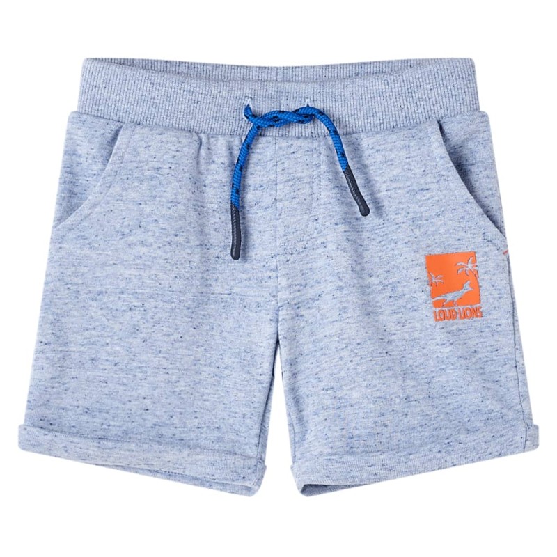 Kindershorts mit Kordelzug Blau Melange 104 Kindershorts mit Kordelzug Blau Melange 104