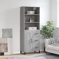 Highboard Grau Sonoma 69,5x34x180 cm Holzwerkstoff