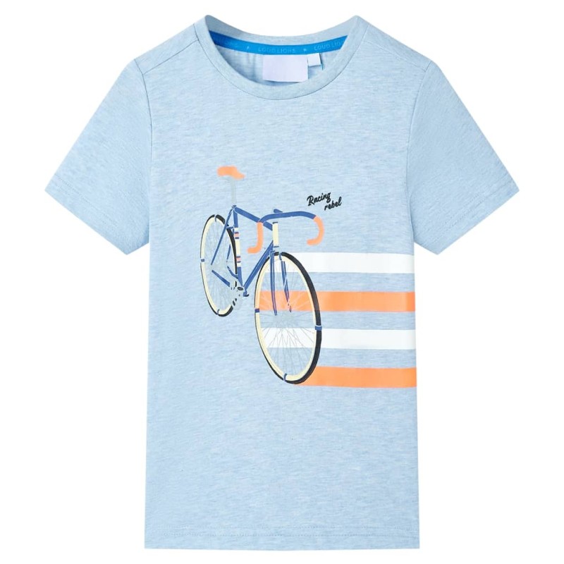Kinder-T-Shirt Hellblau Melange 140 Kinder-T-Shirt Hellblau Melange 140