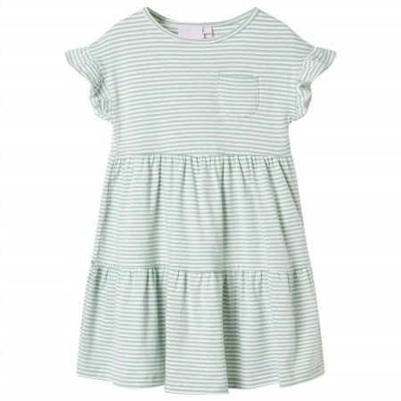Kinderkleid mit Rüschenärmeln Minzgrün 92