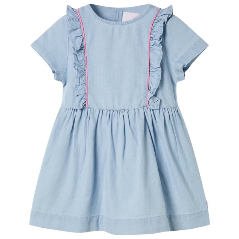 Kinderkleid mit Rüschen Hellblau 92 Kinderkleid mit Rüschen Hellblau 92