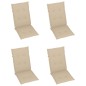 Gartenstühle 4 Stk. mit Beigen Kissen Massivholz Teak Gartenstühle 4 Stk. mit Beigen Kissen Massivholz Teak