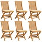 Gartenstühle mit Cremeweißen Kissen 6 Stk. Massivholz Teak Gartenstühle mit Cremeweißen Kissen 6 Stk. Massivholz Teak