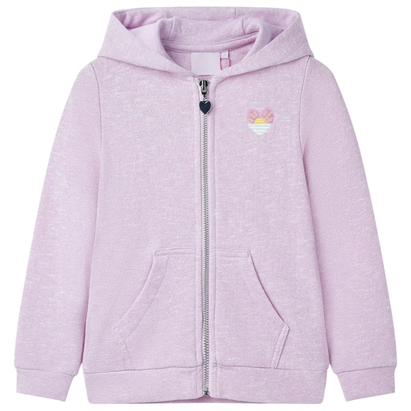 Kinder-Kapuzenpullover mit Reißverschluss Lila 92 Kinder-Kapuzenpullover mit Reißverschluss Lila 92