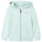 Kinder-Kapuzenpullover mit Reißverschluss Helles Minzgrün 128 Kinder-Kapuzenpullover mit Reißverschluss Helles Minzgrün 128