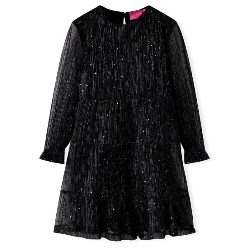Kinderkleid mit Langen Ärmeln Schwarz 116 Kinderkleid mit Langen Ärmeln Schwarz 116