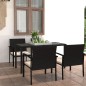 vidaXL 5-tlg. Garten-Essgruppe Poly Rattan Schwarz vidaXL 5-tlg. Garten-Essgruppe Poly Rattan Schwarz