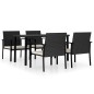 vidaXL 5-tlg. Garten-Essgruppe Poly Rattan Schwarz vidaXL 5-tlg. Garten-Essgruppe Poly Rattan Schwarz