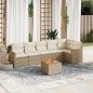 vidaXL 7-tlg. Garten-Sofagarnitur mit Kissen Beige Poly Rattan vidaXL 7-tlg. Garten-Sofagarnitur mit Kissen Beige Poly Rattan