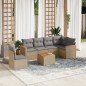 vidaXL 7-tlg. Garten-Sofagarnitur mit Kissen Beige Poly Rattan vidaXL 7-tlg. Garten-Sofagarnitur mit Kissen Beige Poly Rattan