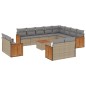 vidaXL 13-tlg. Garten-Sofagarnitur mit Kissen Beige Poly Rattan vidaXL 13-tlg. Garten-Sofagarnitur mit Kissen Beige Poly Rattan