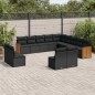 vidaXL 13-tlg. Garten-Sofagarnitur mit Kissen Schwarz Poly Rattan vidaXL 13-tlg. Garten-Sofagarnitur mit Kissen Schwarz Poly Rattan