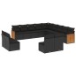 vidaXL 13-tlg. Garten-Sofagarnitur mit Kissen Schwarz Poly Rattan vidaXL 13-tlg. Garten-Sofagarnitur mit Kissen Schwarz Poly Rattan