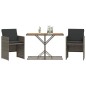 vidaXL 3-tlg. Bistro-Set mit Kissen Grau Poly Rattan vidaXL 3-tlg. Bistro-Set mit Kissen Grau Poly Rattan