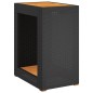 vidaXL Garten-Beistelltisch mit Holzplatte Schwarz Poly Rattan vidaXL Garten-Beistelltisch mit Holzplatte Schwarz Poly Rattan