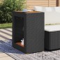 vidaXL Garten-Beistelltisch mit Holzplatte Schwarz Poly Rattan vidaXL Garten-Beistelltisch mit Holzplatte Schwarz Poly Rattan