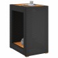 vidaXL Garten-Beistelltisch mit Holzplatte Schwarz Poly Rattan vidaXL Garten-Beistelltisch mit Holzplatte Schwarz Poly Rattan