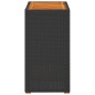 vidaXL Garten-Beistelltisch mit Holzplatte Schwarz Poly Rattan vidaXL Garten-Beistelltisch mit Holzplatte Schwarz Poly Rattan