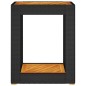 vidaXL Garten-Beistelltisch mit Holzplatte Schwarz Poly Rattan vidaXL Garten-Beistelltisch mit Holzplatte Schwarz Poly Rattan