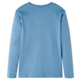 Kinder-Langarmshirt Mittelblau 92
