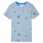 Kinder-T-Shirt Blau Melange 116 Kinder-T-Shirt Blau Melange 116