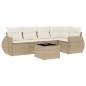 vidaXL 6-tlg. Garten-Sofagarnitur mit Kissen Beige Poly Rattan vidaXL 6-tlg. Garten-Sofagarnitur mit Kissen Beige Poly Rattan