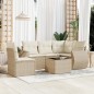 vidaXL 6-tlg. Garten-Sofagarnitur mit Kissen Beige Poly Rattan vidaXL 6-tlg. Garten-Sofagarnitur mit Kissen Beige Poly Rattan