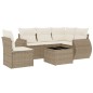 vidaXL 6-tlg. Garten-Sofagarnitur mit Kissen Beige Poly Rattan vidaXL 6-tlg. Garten-Sofagarnitur mit Kissen Beige Poly Rattan